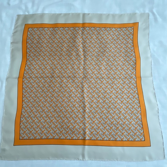 Burberry Monogram Silk Print Square Scarf 35”x35” - Picture 15 of 16